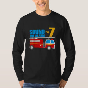 Kids 7th Birthday 7 Seven Year Old Firefighter Fir T-Shirt