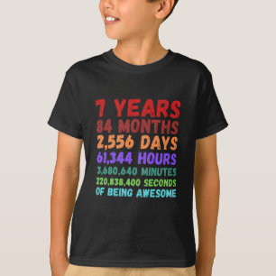 Kids 7th Birthday 7 Years Old Vintage Retro Shirt
