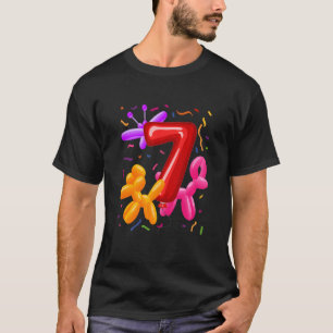 Kids 7th Birthday Balloon Animals Balloon Themed B T-Shirt