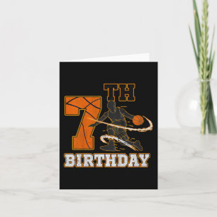 Kids 7th Birthday Basketball Kids Boys Men Sport Card
