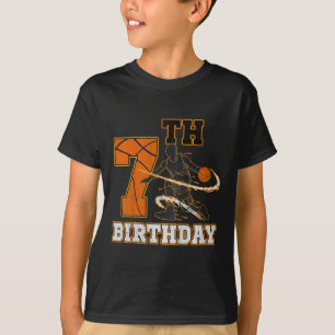 Kids 7th Birthday Basketball Kids Boys Men Sport T-Shirt