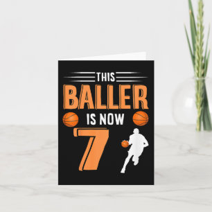 Kids 7th Birthday Basketball - This Baller Is Now  Card