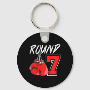 Kids 7th Birthday Boxing Boy 7 Year Old Boxer Bday Key Ring