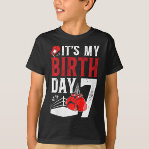 Kids 7th Birthday Boxing Boy 7 Year Old Boxer Bday T-Shirt