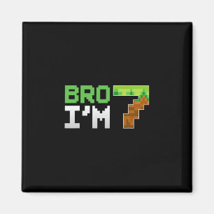 Kids 7th Birthday Boy Bro I’m 7 Year Old Gamer Pix Magnet