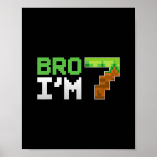Kids 7th Birthday Boy Bro I’m 7 Year Old Gamer Pix Poster