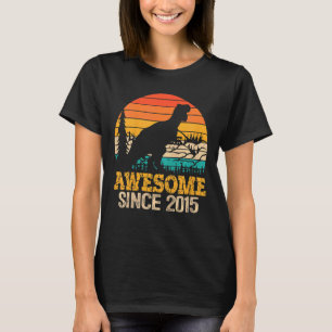 Kids 7th Birthday Boy Dinosaur 7 Year Old Trex Awe T-Shirt