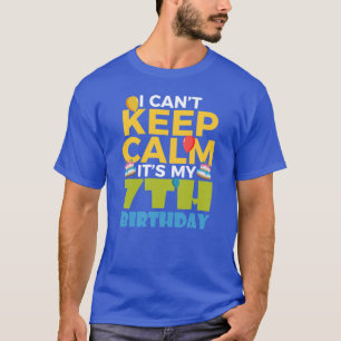Kids 7th Birthday Boy I Cant Keep Calm Its My 7 T-Shirt