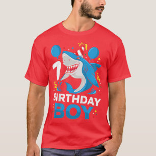 Kids 7th Birthday Boy Shark Ocean Theme Party 7 Ye T-Shirt