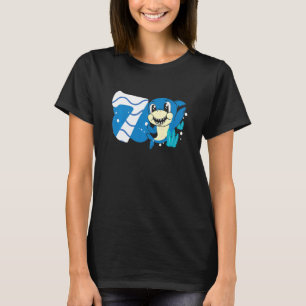 Kids 7th Birthday Boys Shark 7 years Old Ocean Sha T-Shirt