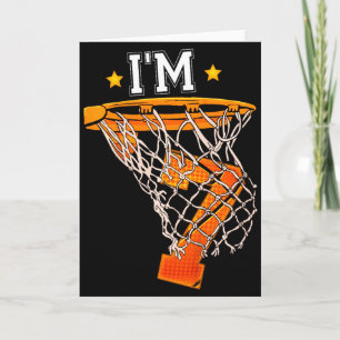 Kids 7th Birthday Bysketbyll Im 7 Boy Girl 6th Bi  Card