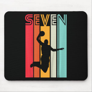 Kids 7th Birthday Bysketbyll Lover Gift 7 Years Ol Mouse Pad