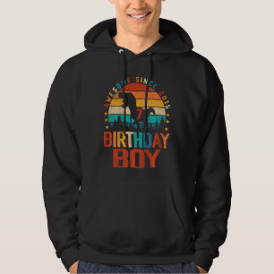 Kids 7th Birthday Dinosaur 7 Year Old Boy Girl Awe Hoodie