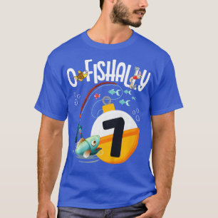 Kids 7th Birthday Fishing Theme For Boys And Girls T-Shirt