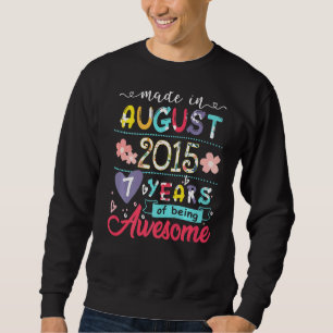 Kids 7th Birthday Floral For Girls Born In August Sweatshirt