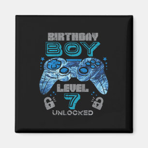 Kids 7th Birthday Gamer Level 7 Unlocked Video Gam Magnet