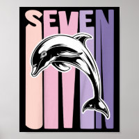 Kids 7th Birthday Gift Dolphin Fan 7 Years Old Gir
