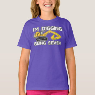 Kid's 7th Birthday I'm Digging Being Seven T-Shirt