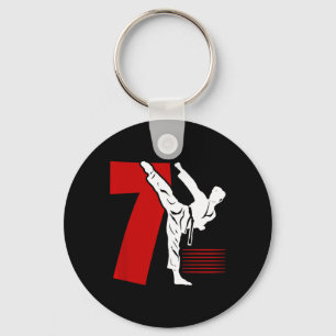 Kids 7th Birthday Karate 7 Year Old Karate Birthda Key Ring