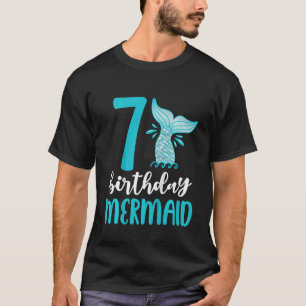 Kids 7th Birthday Mermaid  7 Girls Matching Family T-Shirt