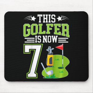 Kids 7th Birthday Party Golf Boy Seven Year Old Go Mouse Pad