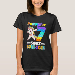 Kids 7th Birthday Poppin' It Seven Since 2015 2022 T-Shirt