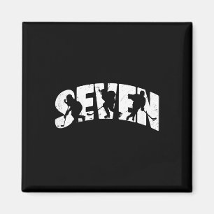 Kids 7th Birthday Retro Ice Hockey 7 Years Old Boy Magnet
