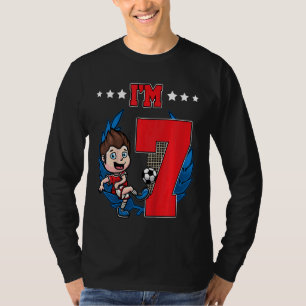 Kids 7th Birthday Soccer Boy Football Kids T-Shirt