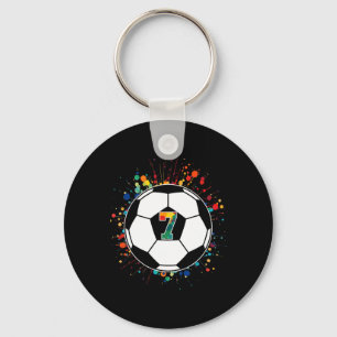 Kids 7th Birthday Soccer Byll Birthday Party 7 Yea Key Ring