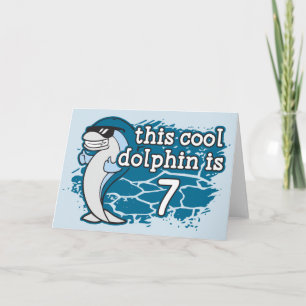 Kid's 7th Birthday This Cool Dolphin is Seven Card