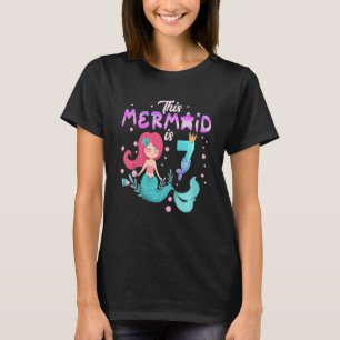 Kids 7th Birthday This Mermaid Is 7 Girl 7 Year T-Shirt