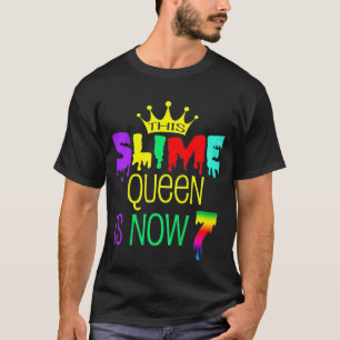 Kids 7th Birthday - This Slime Queen Is Now 7 T-Shirt
