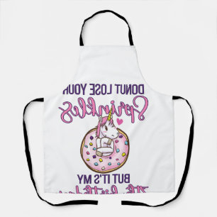 Kids 7th Doughnut Birthday Party Unicorn Seven Yea Apron