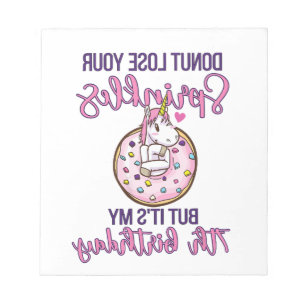 Kids 7th Doughnut Birthday Party Unicorn Seven Yea Notepad