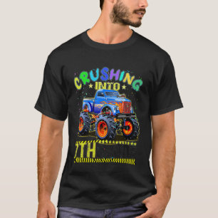 Kids 7th Grade Monster Truck Ready To Crush First  T-Shirt