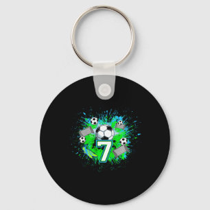 Kids 7th Soccer Birthday Party 7 Year Old Soccer P Key Ring