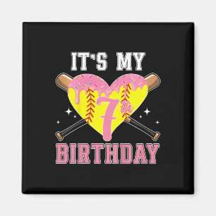Kids 7th Softll Birthday Party 7 Year Old Softll P Magnet