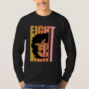 Kids 8 Today Black Girl Queen Retro 8th Afro Hair T-Shirt