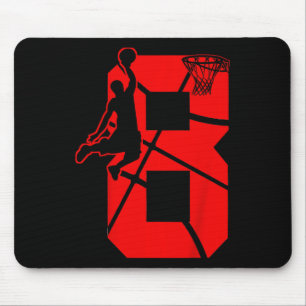 Kids 8 Year Old 8th Basketball Birthday PartyTheme Mouse Pad