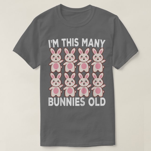 Kids 8 Year Old Birthday Bunny Lover 8th Birthday  T-Shirt (Design Front)
