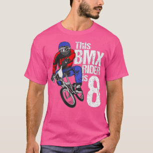 Kids 8 Year Old BMX Birthday Party Boys Dirt Bike  T-Shirt