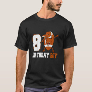 Kids 8 Year Old Dabbing Football 8th Birthday Boy T-Shirt