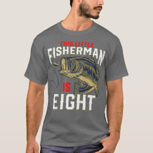 Kids 8 Year Old Fishing Birthday Party Fisherman 8 T-Shirt