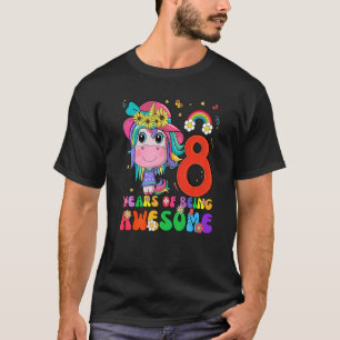 Kids 8 Year Old Girls Teens Unicorn 8th Birthday T-Shirt