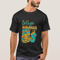 Kids 8 Year Old Let's Go Bananas Monkey 8th Birth