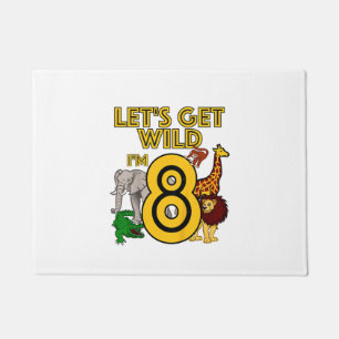 Kids 8 Year Old Zoo Birthday Shirt Safari Jungle A Doormat