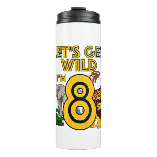 Kids 8 Year Old Zoo Birthday Shirt Safari Jungle A Thermal Tumbler