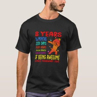 Kids 8 Years Of Being Awesome 8Th Birthday Kid Dab T-Shirt