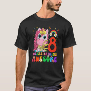 Kids 8 Years Old  8th Birthday Girl Princess Unico T-Shirt