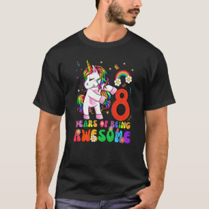 Kids 8 Years Old  8th Birthday Girl Princess Unico T-Shirt